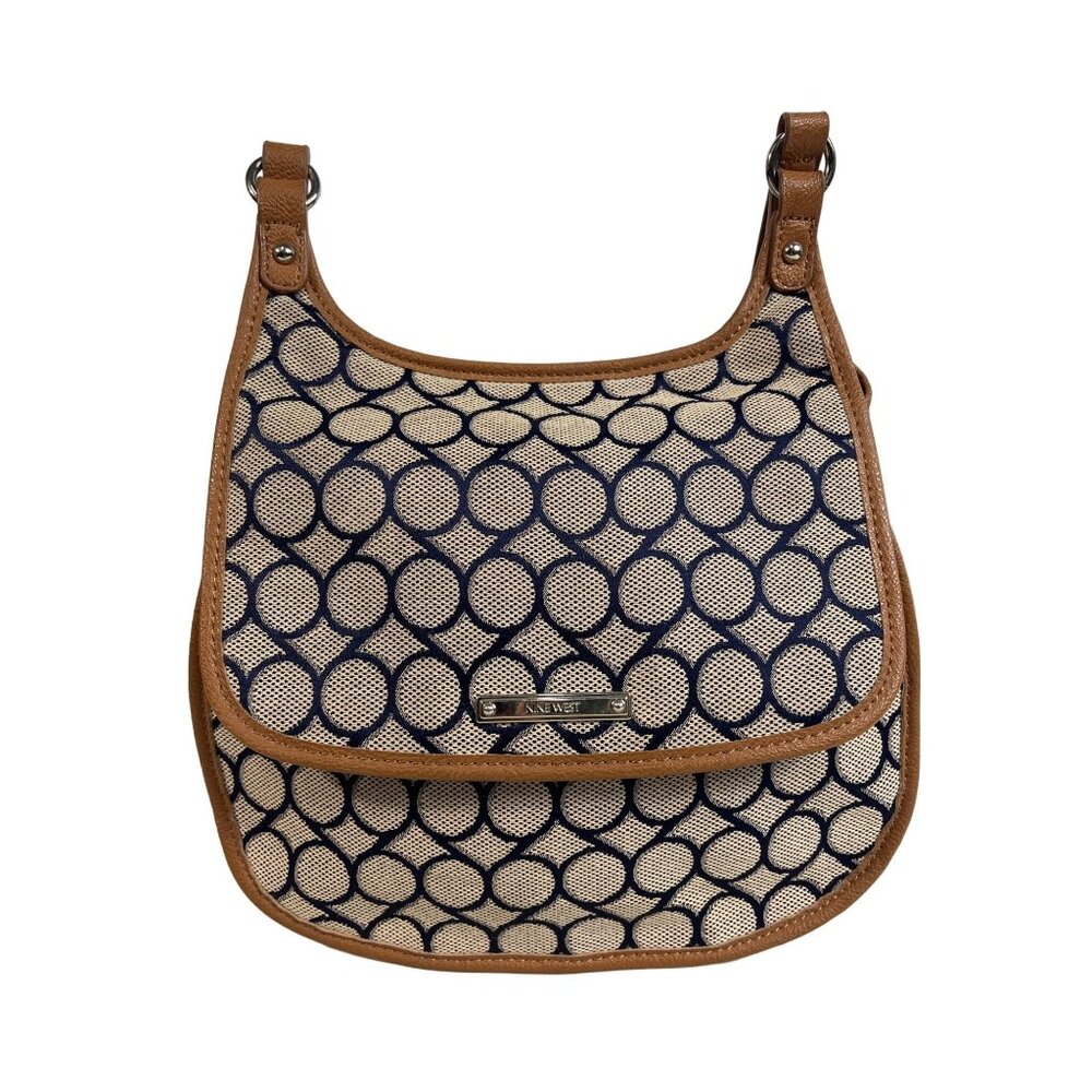 Nine West Women's Crossbody Blue and Tan Meduim Shoulder Bag